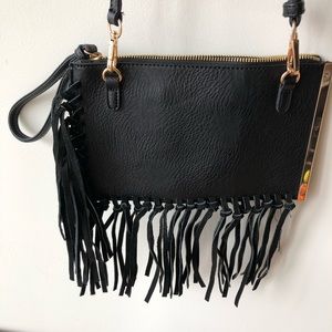 Free People fringe wristlet with detachable strap